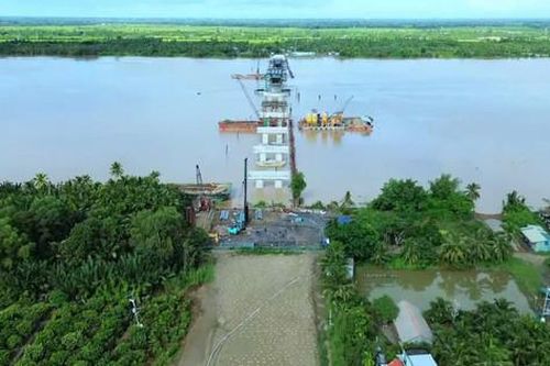 Cầu Đại Ngãi nối Trà Vinh với Sóc Trăng dự kiến lắp dầm trong tháng 11-2024