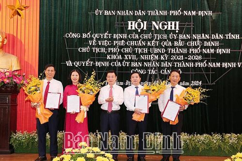 Kiện toàn nhân sự lãnh đạo thành phố Nam Định sau sắp xếp đơn vị hành chính