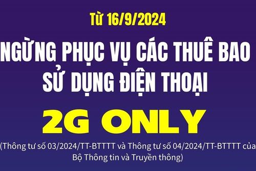 Từ 16/9/2024: Ngừng phục vụ các thuê bao sử dụng điện thoại 2G Only