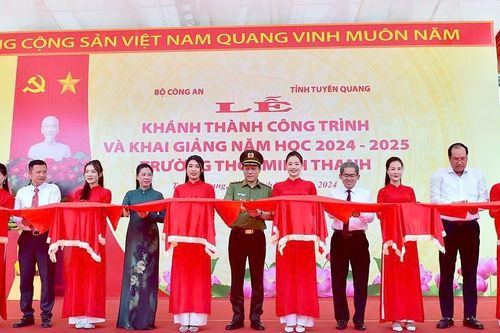 Khánh thành công trình Trường THCS Minh Thanh do Bộ Công an trao tặng ở Tuyên Quang