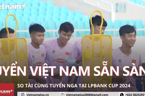 Sau 3 ngày hội quân, tuyển Việt Nam sẵn sàng đương đầu Nga tại LPBank Cup 2024