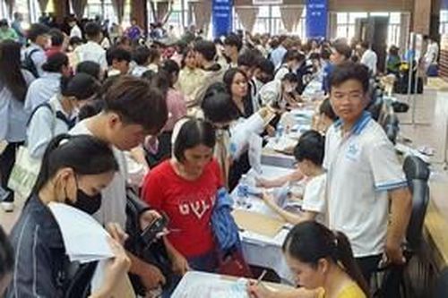Hơn 1.800 tân sinh viên làm thủ tục nhập học vào Trường đại học Sư phạm, Đại học Huế