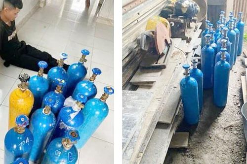 Phát hiện 34 bình khí cười 'N2O' trong nhà dân