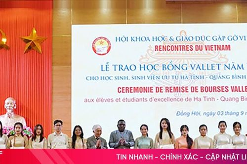 45 học sinh, sinh viên Hà Tĩnh được nhận học bổng Vallet