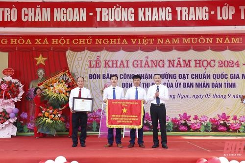 Chủ tịch UBND tỉnh Đỗ Minh Tuấn dự lễ khai giảng năm học 2024-2025 tại Trường THCS Hoằng Ngọc