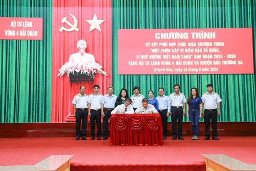 Ký kết phối hợp thực hiện chương trình 'Một triệu cây vì biển đảo Tổ quốc, Vì quê hương Việt Nam xanh'