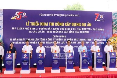 Thi công dự án Trạm biến áp 220kV Phú Bình 2 rẽ Thái Nguyên - Bắc Giang
