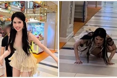 Ngọc Trinh bị chỉ trích khi mặc váy ngắn, trượt patin nơi mua sắm