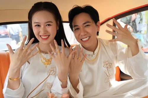 Ý nghĩa bộ áo dài cưới của vợ chồng diễn viên Anh Đức