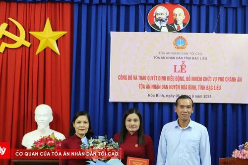 Bổ nhiệm chức vụ Phó Chánh án TAND huyện Hòa Bình