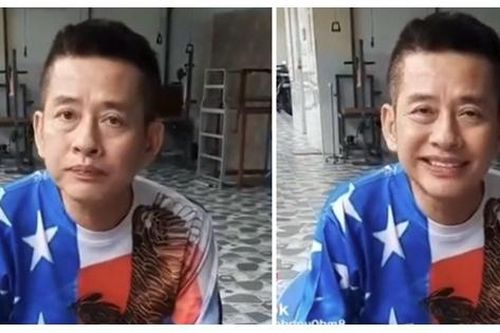 Xót xa hình ảnh danh hài Tấn Beo gầy rộc, ngồi ăn cơm từ thiện