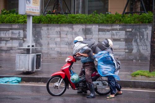 Người dân Hà Nội gồng mình trước gió lớn, cây đổ rạp ở nhiều nơi