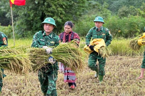 Bộ đội Biên phòng giúp nhân dân trong bão số 3