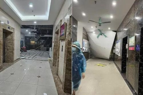Bão Yagi đổ bộ Hà Nội: Chung cư sập trần, cửa bung, nứt kính, nước tràn vào nhà