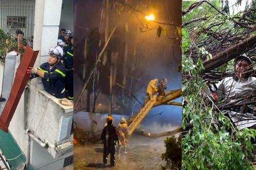 Chiến sỹ Công an Thủ đô căng mình khắc phục hậu quả 'siêu bão' Yagi