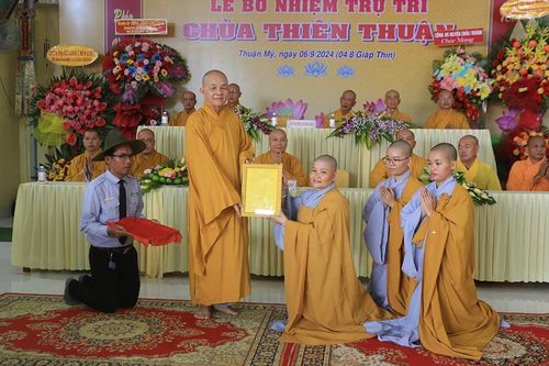 Long An: Bổ nhiệm Sư cô Thích nữ An Hà làm trụ trì chùa Thiên Thuận