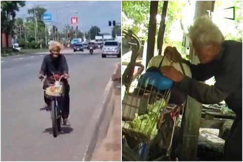Ông nội 73 tuổi đạp xe hơn 200km thăm cháu, nhiều người cảm động