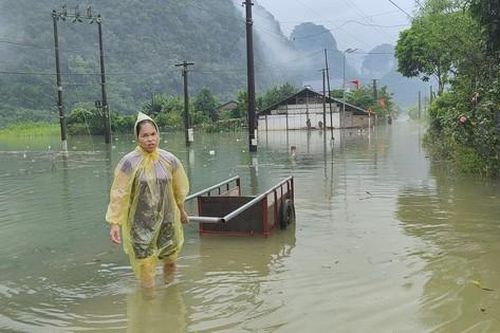 Cận cảnh những ngôi nhà bị nước lũ nhấn chìm ở Cao Bằng