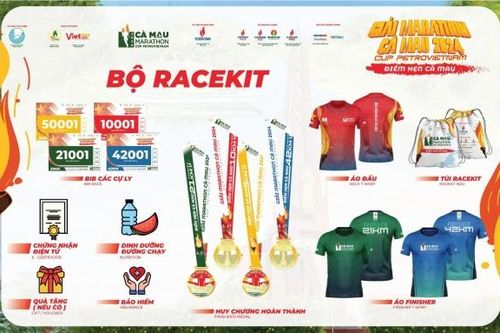 Bộ Race kit chính thức của giải Marathon - Cà Mau 2024 Cúp Petrovietnam