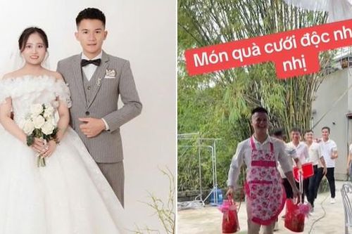 Cưới bất chấp siêu bão, chú rể Nam Định được hội bạn thân tặng quà bất ngờ