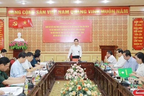 Đoàn Khảo sát số 1 của Tiểu ban Văn kiện Đại hội Đảng bộ tỉnh lần thứ XVI làm việc với Huyện ủy Mộc Châu, Vân Hồ và Yên Châu