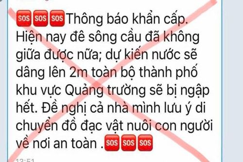 Không chia sẻ, phát tán thông tin sai sự thật về tình hình thiên tai