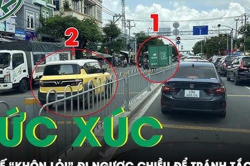 Sáng 9/9: Bức xúc tài xế lái ô tô đi ngược chiều để tránh xếp hàng dù có dải phân cách