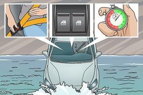 Kinh nghiệm sống còn khi xe ô tô bị rơi xuống nước: hạ cửa kính xe