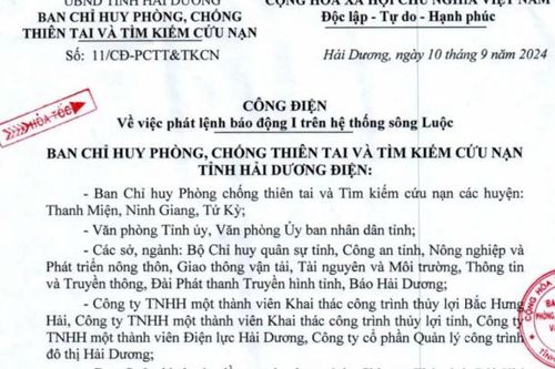 Hải Dương phát lệnh báo động I trên hệ thống sông Luộc