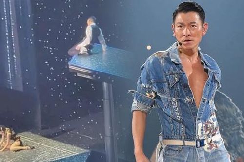 Lưu Đức Hoa gặp 'nạn' ở tuổi 63: Suýt rơi từ độ cao 4m đến ngã sõng soài trên sân khấu