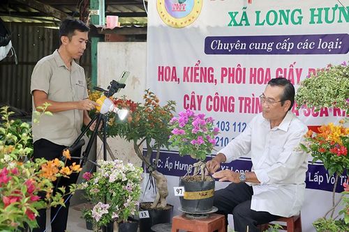 Nông dân livestream hoa, kiểng trên sàn thương mại điện tử