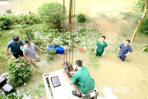 Tầng G của Bệnh viện Đa khoa Phương Bắc bị ngập úng