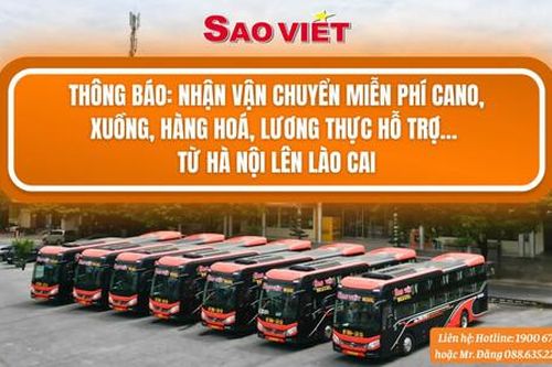 Nhà xe Sao Việt nhận vận chuyển đồ miễn phí cho dân vùng lũ Lào Cai
