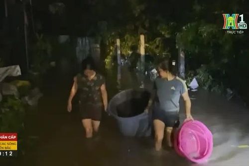 Nước sông Hồng dâng nhanh, người Hà Nội 'chạy ngập' xuyên đêm