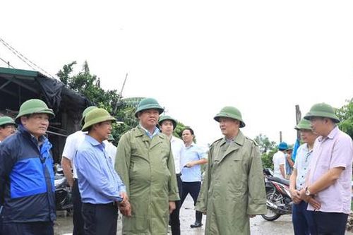 Chủ tịch HĐND thành phố Nguyễn Ngọc Tuấn kiểm tra các tuyến đê tại huyện Thường Tín