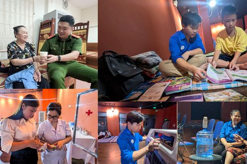Người dân vùng ngập do nước sông Hồng lên cao ở Hà Nội được di dời đến nơi an toàn