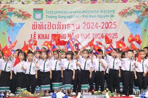 Trường Song ngữ Lào-Việt Nam Nguyễn Du khai giảng năm học mới 2024-2025