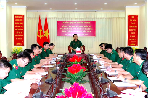 Kiểm tra công tác giáo dục quốc phòng và an ninh tại BĐBP Sóc Trăng