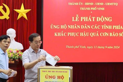 Thành phố Vinh phát động ủng hộ đồng bào miền Bắc khắc phục hậu quả bão số 3