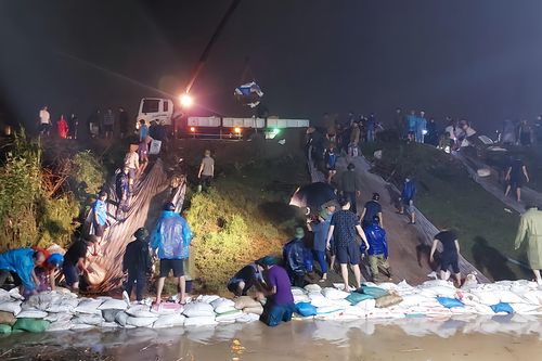 Việt Trì: Tập trung xử lý mạch sủi đê bao tại xã Sông Lô