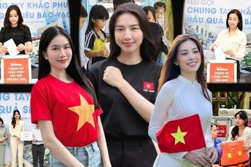 Dàn Hoa - Á hậu Việt tích cực quyên góp, kêu gọi ủng hộ người dân vùng bão lũ