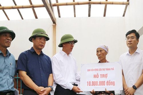 Hải Phòng: Lãnh đạo MTTQ động viên người dân, doanh nghiệp bị ảnh hưởng do bão