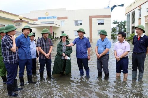 Lãnh đạo tỉnh Bắc Ninh chỉ đạo phương án thoát nước trong khu công nghiệp