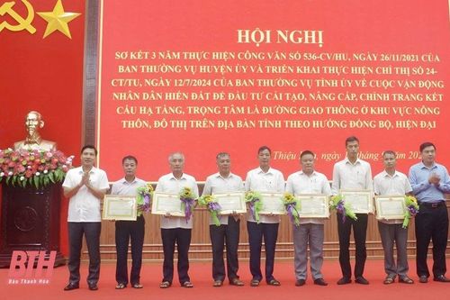Thiệu Hóa: Vận động trên 3.900 hộ dân hiến trên 66.000m 2 đất để mở rộng đường giao thông