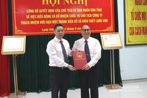 Công bố quyết định bổ nhiệm Chủ tịch Công ty TNHH Xổ số kiến thiết Lạng Sơn