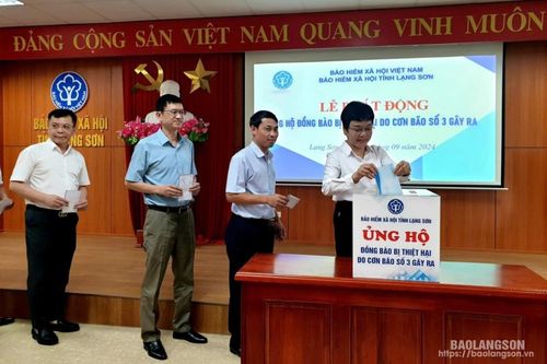 BHXH tỉnh phát động ủng hộ đồng bào bị ảnh hưởng bởi cơn bão số 3