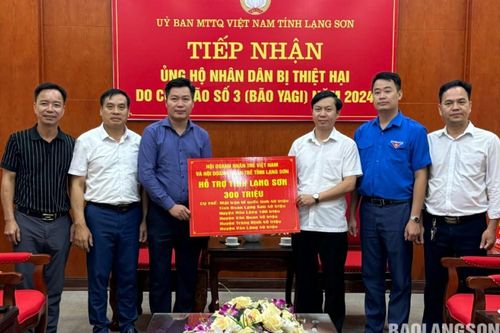 Hội Doanh nhân trẻ Việt Nam và Hội Doanh nhân trẻ tỉnh ủng hộ 300 triệu đồng cho công tác khắc phục hậu quả bão số 3