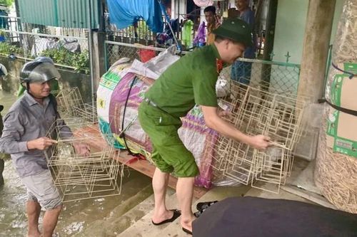 Công an Ninh Bình huy động lực lượng, tích cực hỗ trợ người dân ứng phó với mưa lũ