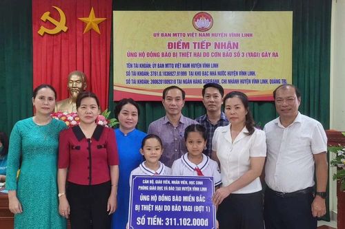 Ngành Giáo dục Vĩnh Linh (Quảng Trị) quyên góp hơn 300 triệu đồng ủng hộ nhân dân phía Bắc
