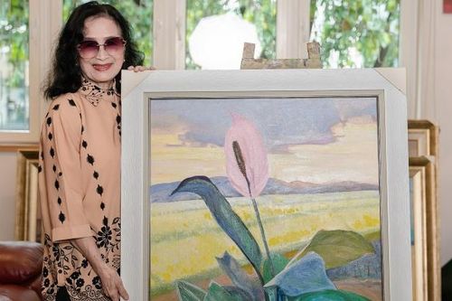 Nghệ sĩ Trà Giang đấu giá tranh 'Hồn quê' hỗ trợ miền Bắc sau bão Yagi